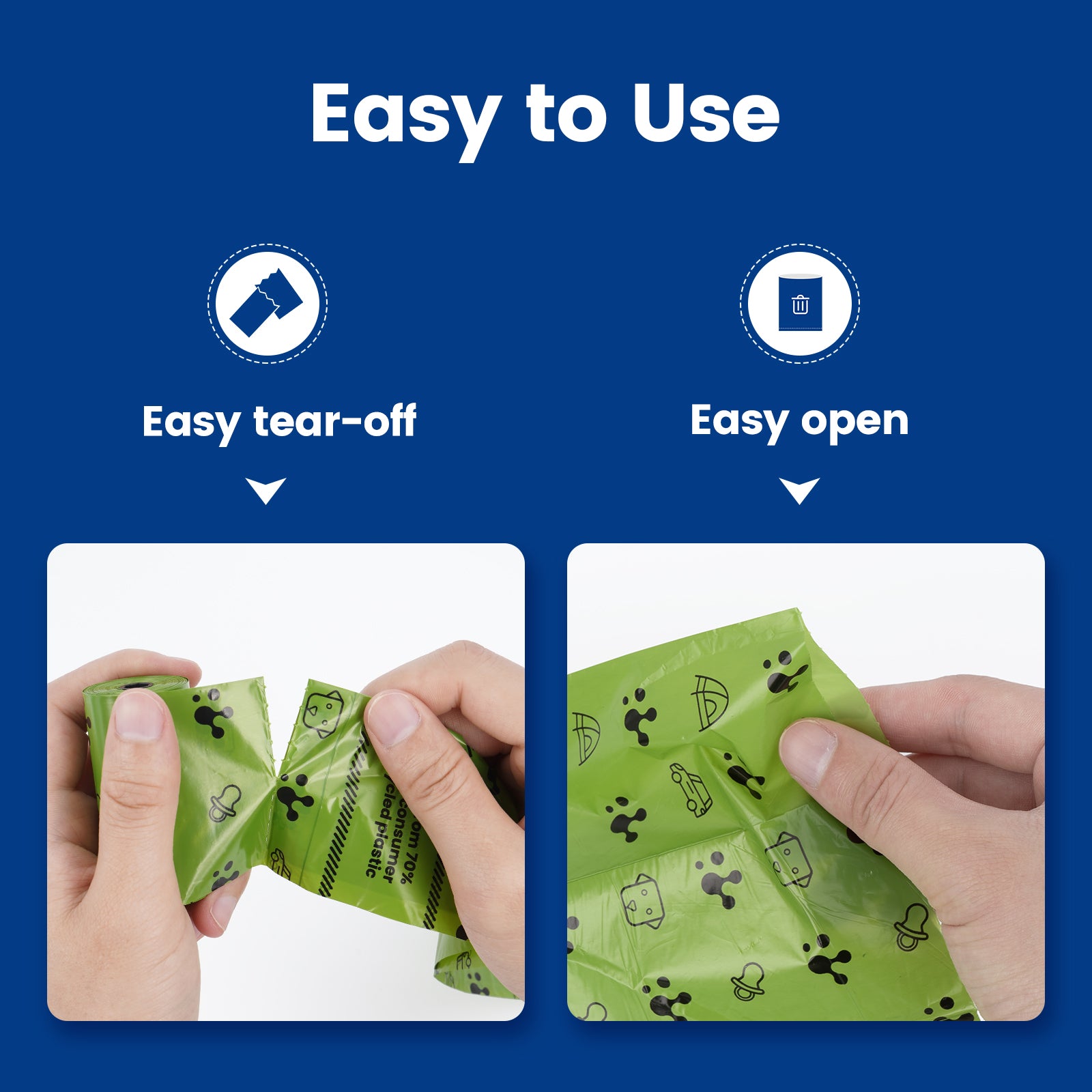 PawView Dog dunduns-sac à déchets Extra épais fort 100% étanche, parfumé à la lavande contrôle des odeurs fortes