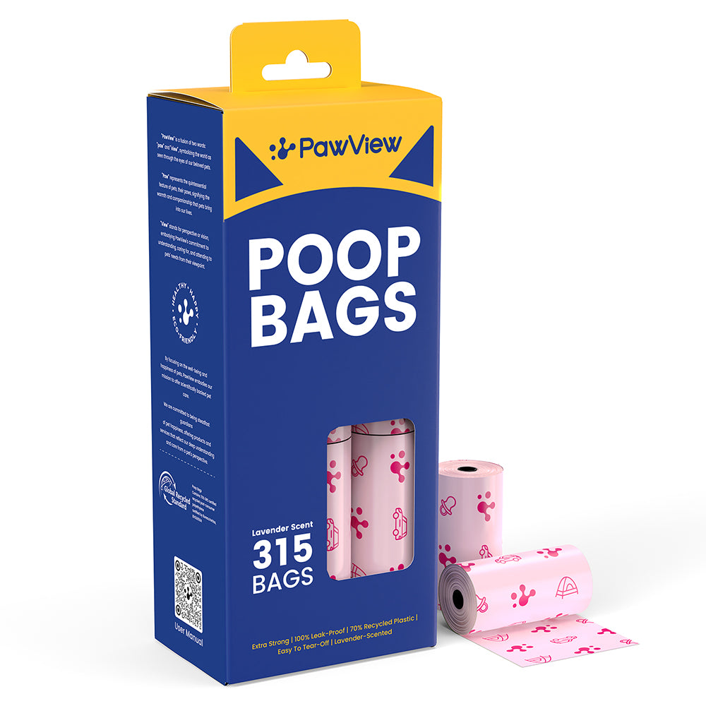 PawView Dog dunduns-sac à déchets Extra épais fort 100% étanche, parfumé à la lavande contrôle des odeurs fortes