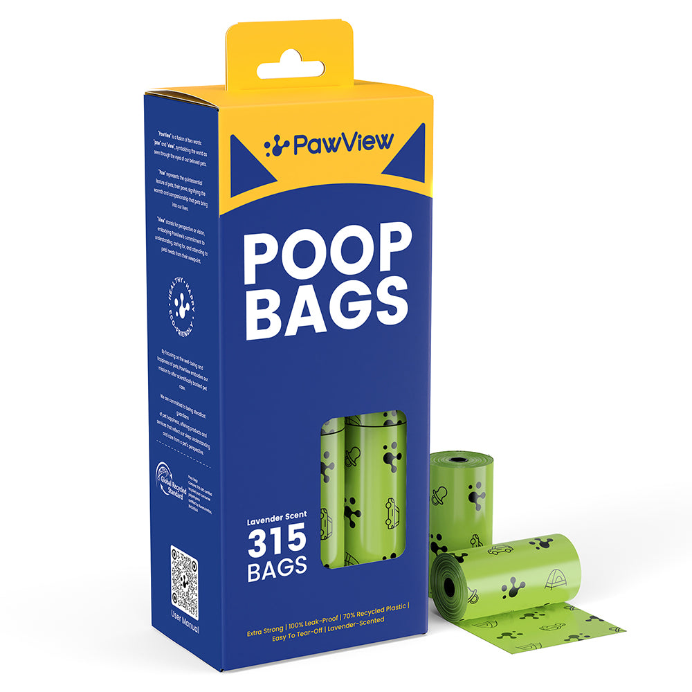 PawView Dog dunduns-sac à déchets Extra épais fort 100% étanche, parfumé à la lavande contrôle des odeurs fortes